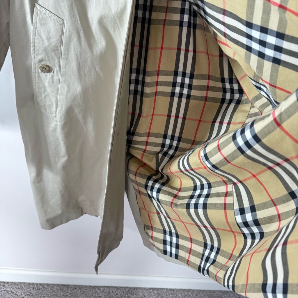 Burberry Beige Trench Coat With Signature Nova Check Trim — image 5 of 8